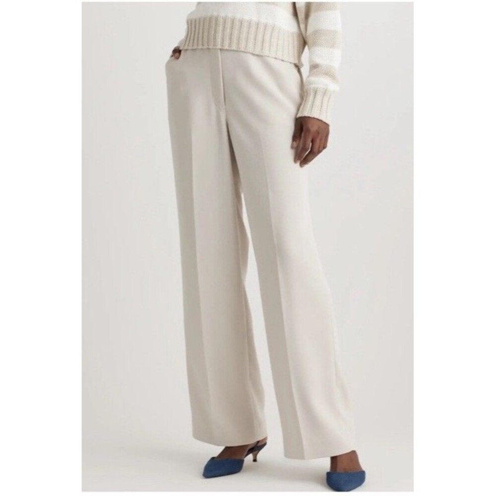 Quince Stretch Crepe Classic Trouser Pants Sand size 4